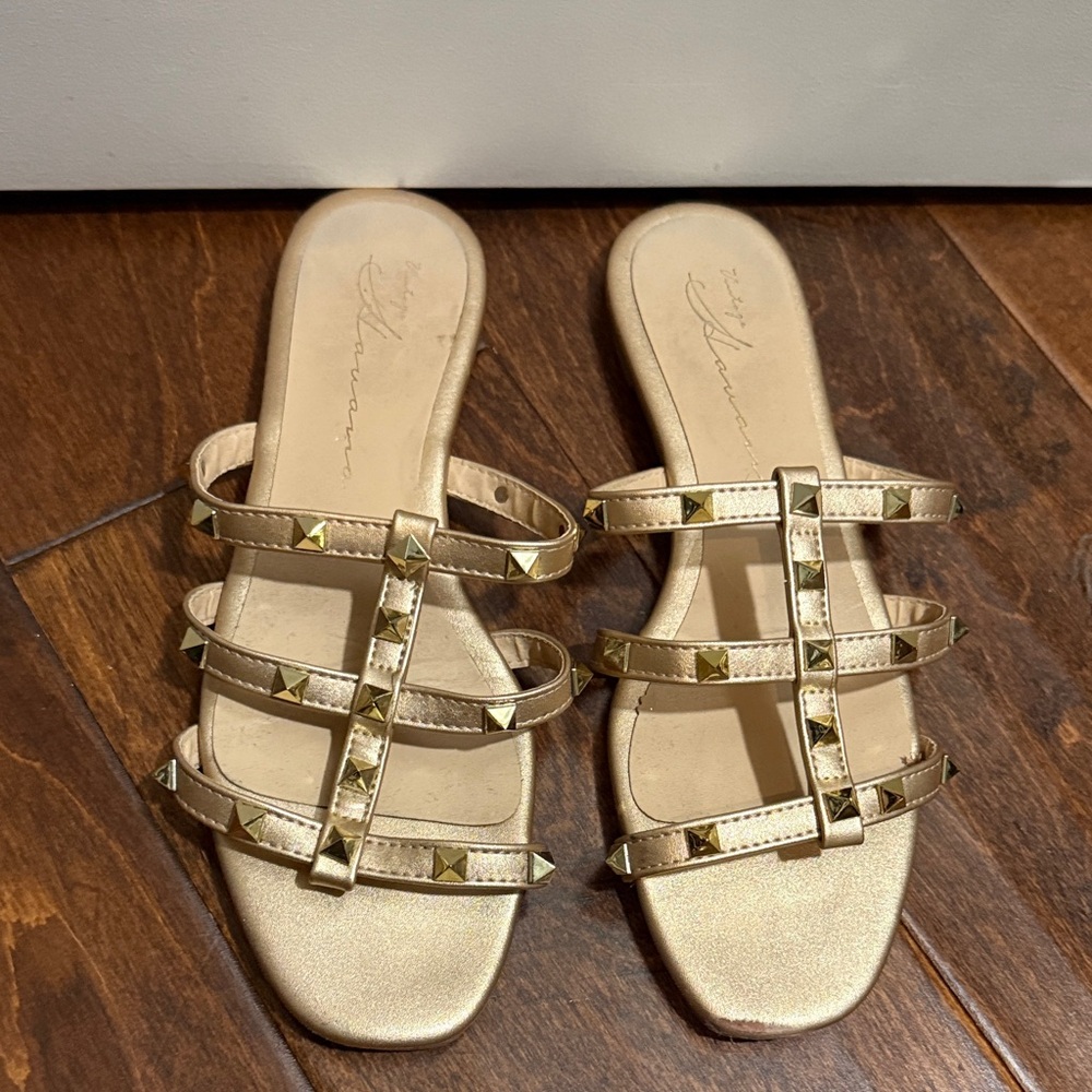 Vintage Havana Rose Gold Studded Women's Sandals size 8